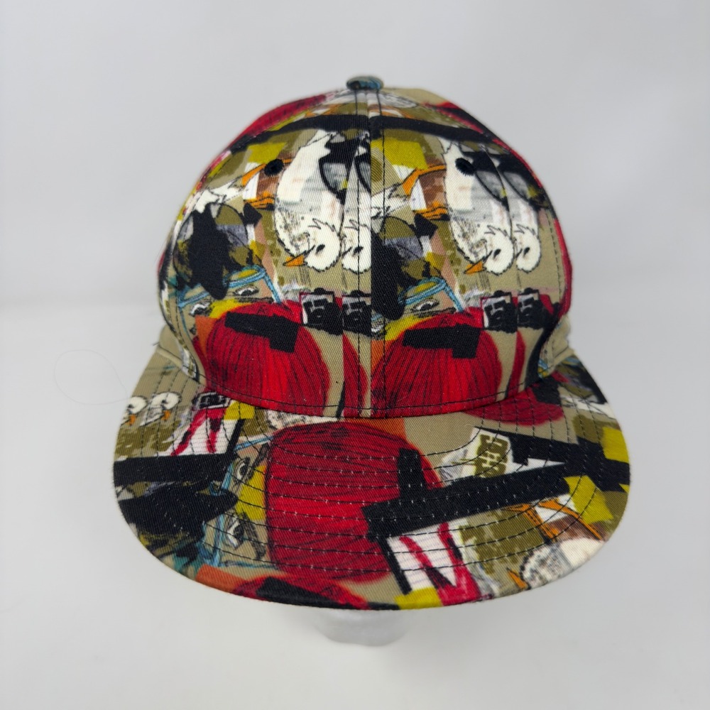 DC Shoes Graphic Print Baseball Cap Snapback Hip Hop Skate Style Multi Color